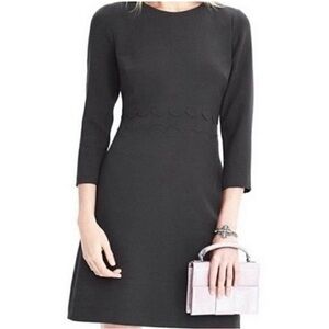 Scallop ponte long sleeve dress